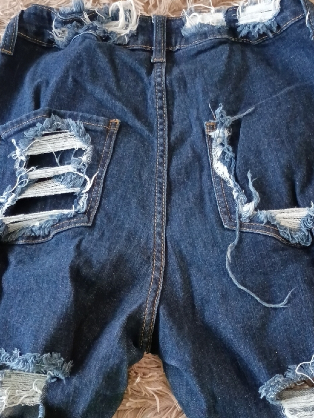 Aphrodite AP Blue Denim Jeans - Blue with Tan Stitching